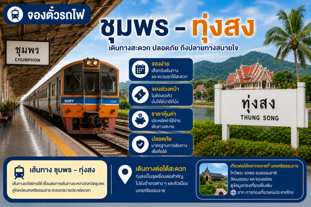 จองตั๋วรถไฟ ชุมพร-ทุ่งสง