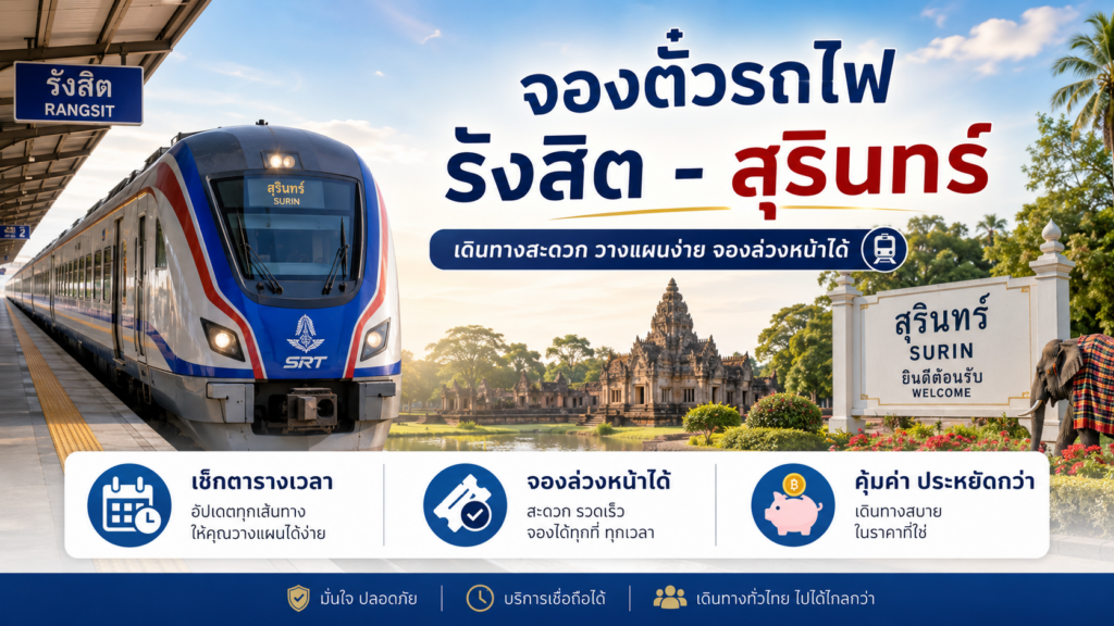 จองตั๋วรถไฟ รังสิต - สุรินทร์