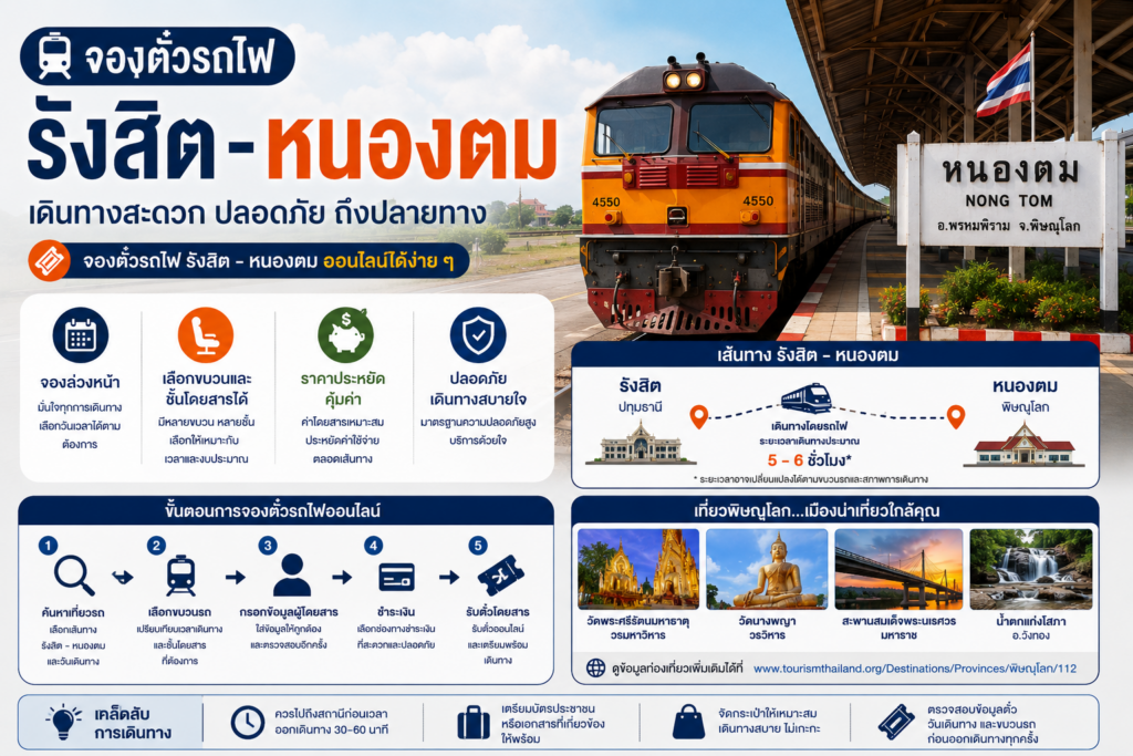 จองตั๋วรถไฟรังสิต-หนองตม