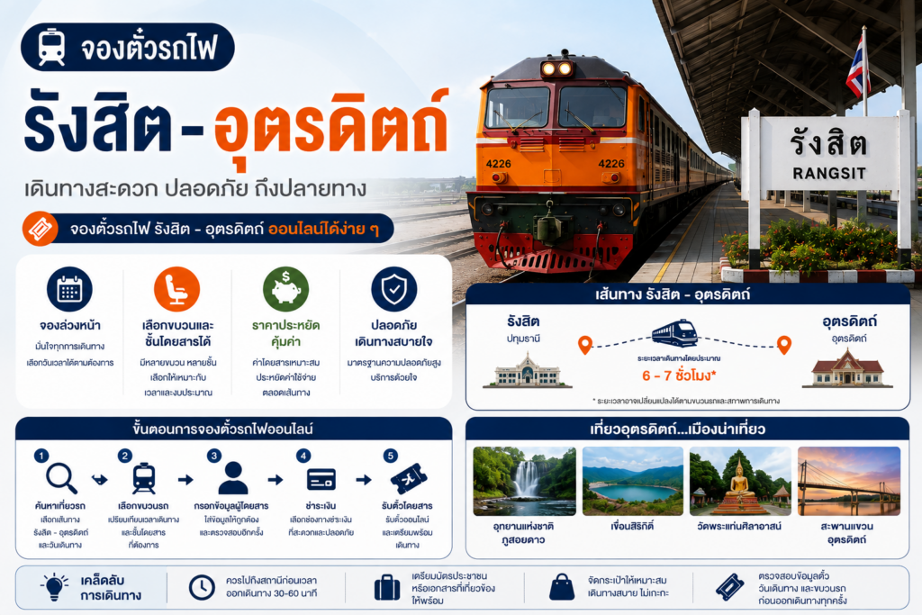 จองตั๋วรถไฟรังสิต-อุตรดิตถ์